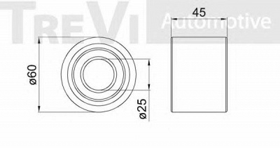 TREVI AUTOMOTIVE wb1725 -  Комплект подшипника ступицы колеса